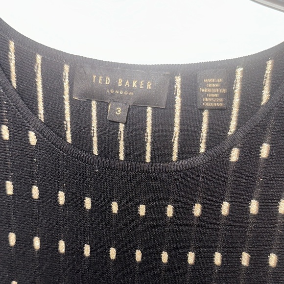 Ted Baker Black and White Patterned Mini Dress - Picture 2 of 7